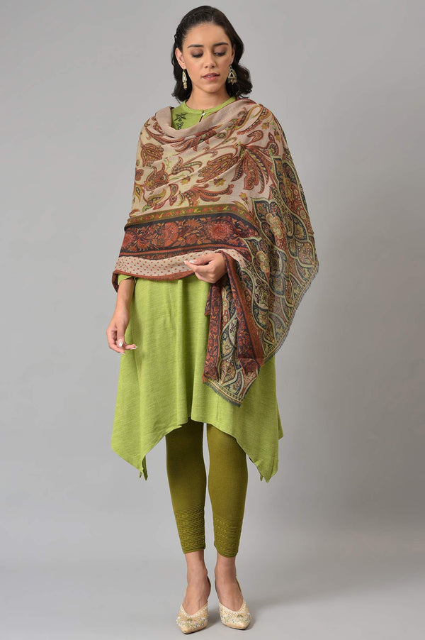 Red Paisley Printed Shawl