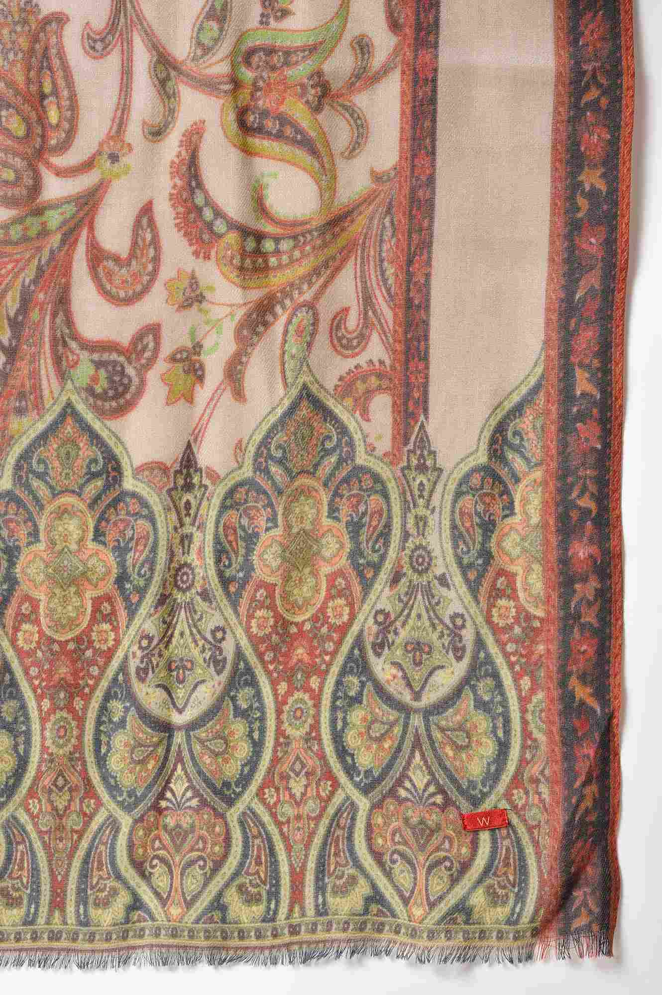 Red Paisley Printed Shawl