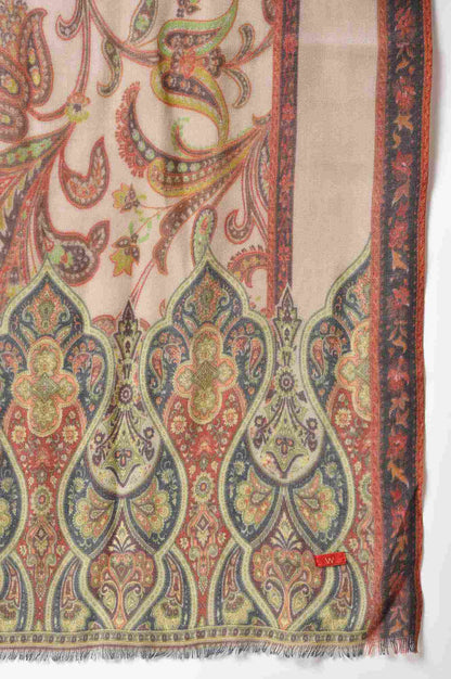 Red Paisley Printed Shawl