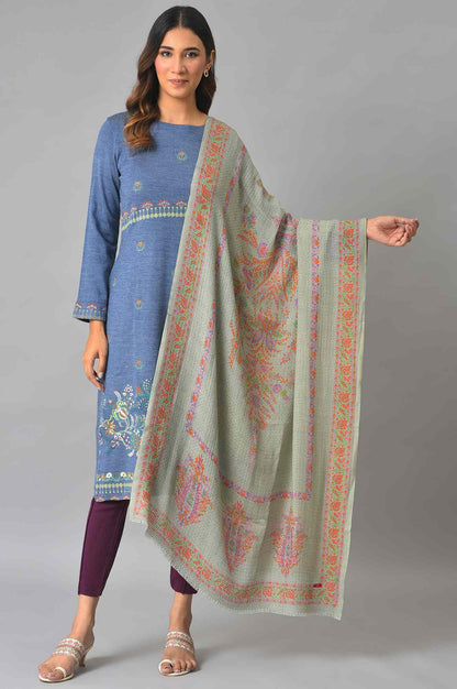 Bright Multi-Coloured Floral Printed Shawl