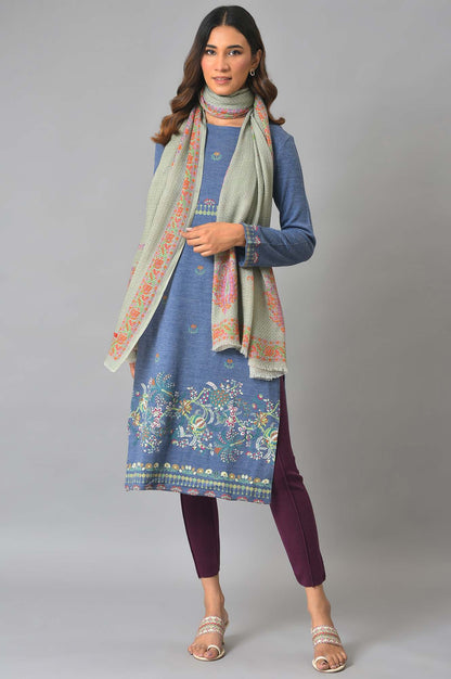 Bright Multi-Coloured Floral Printed Shawl