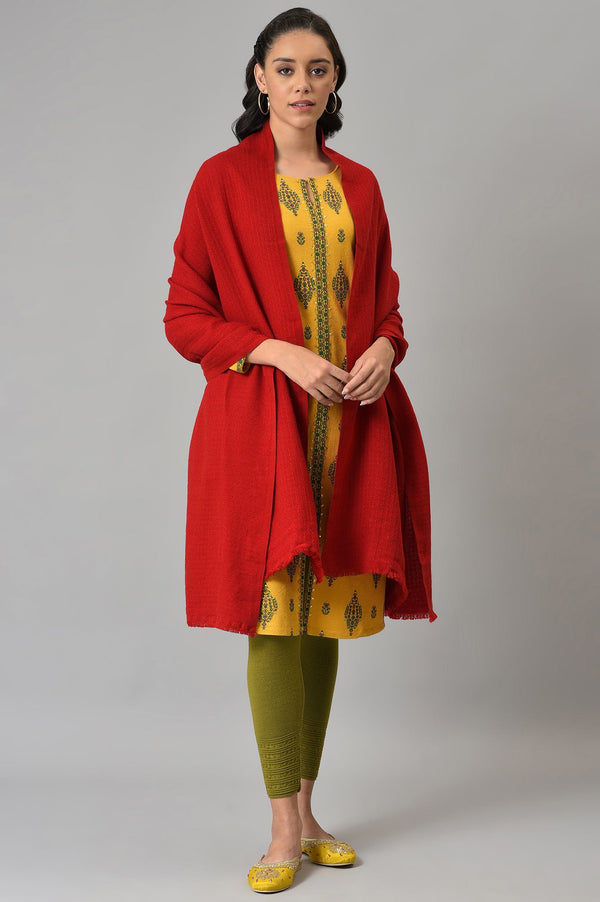 Red Solid Winter Shawl