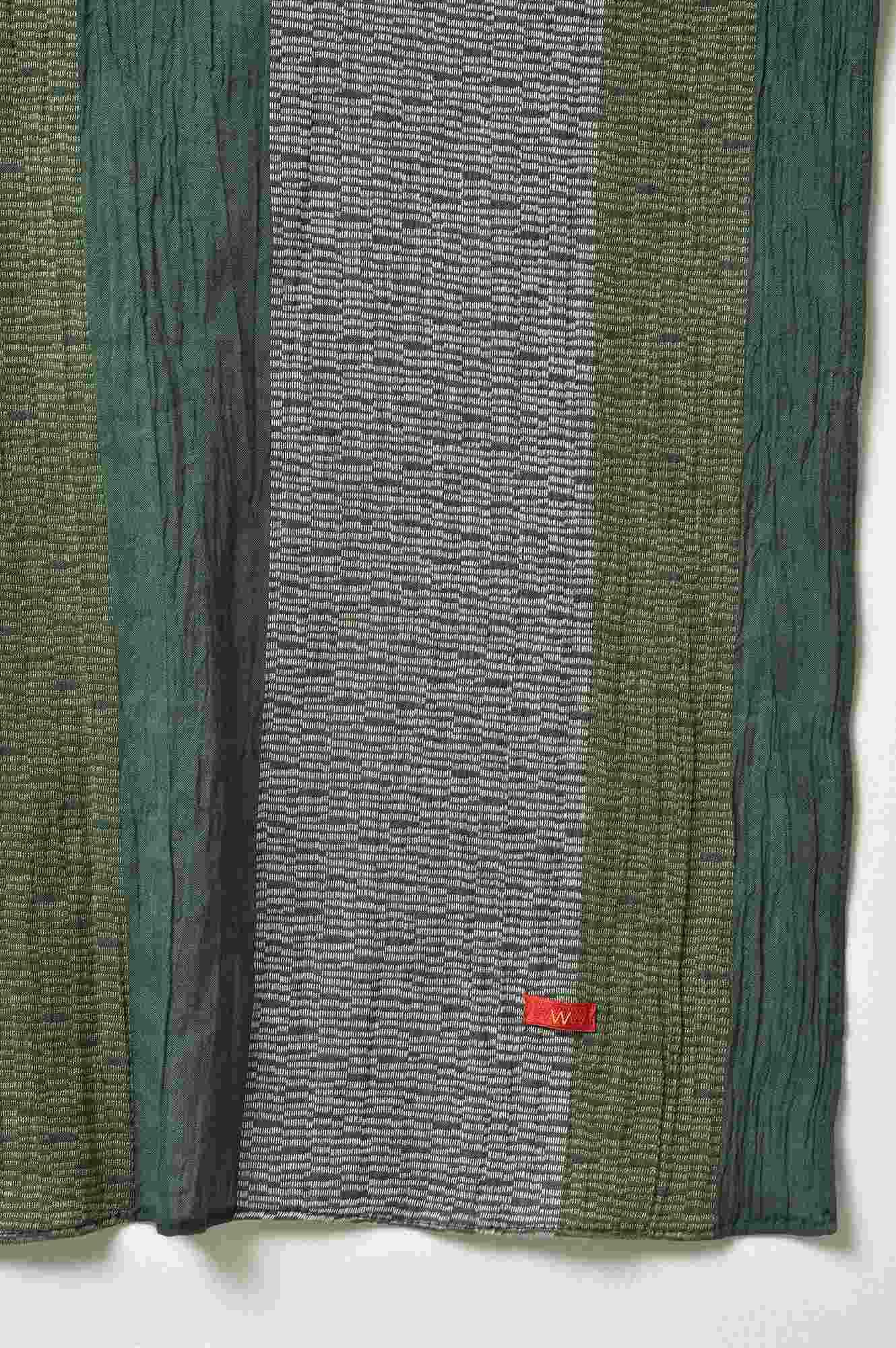 Dark Green 2-Tone Cotton kurta With Slim Pants And Dupatta - wforwoman