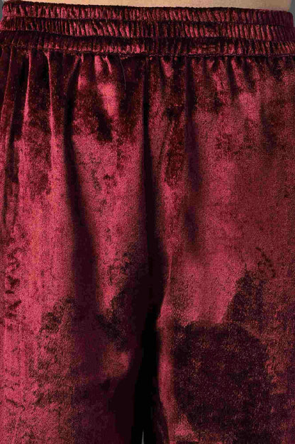 Red Mock Angrakha Embroidered kurta With Straight Pants - wforwoman