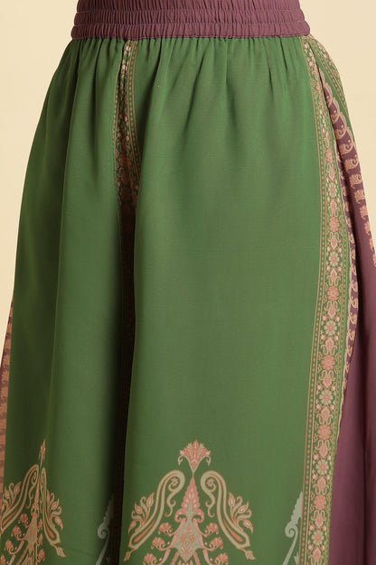 Green Placement Printed Georgette Kurta, Pants And Dupatta Set - wforwoman