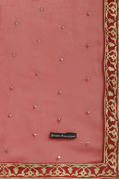Maroon Mircro Velvet Embellished Kurta, Pants And Dupatta Set