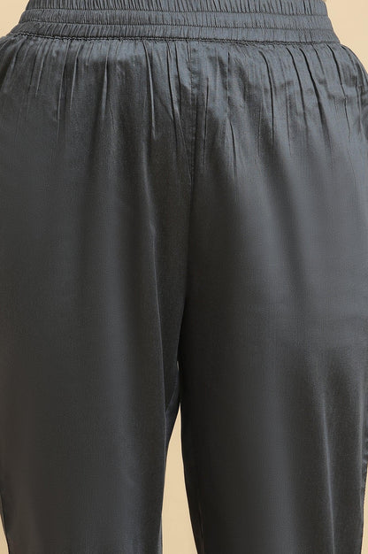 Light Grey Heavy Embroidered Anarkali Kurta, Pants And Dupatta Set - wforwoman