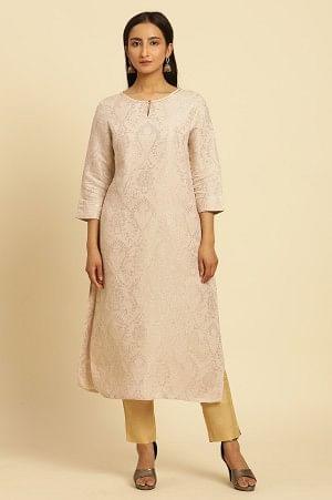 Creame Rayon Dobby Embellished Festive Kurta
