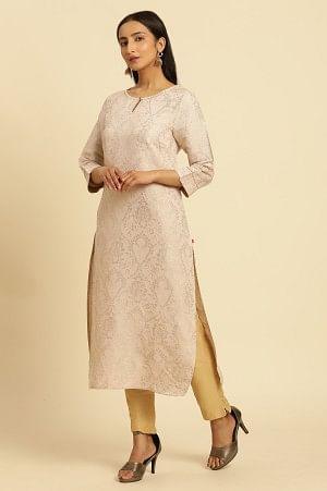Creame Rayon Dobby Embellished Festive Kurta