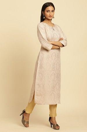 Creame Rayon Dobby Embellished Festive Kurta