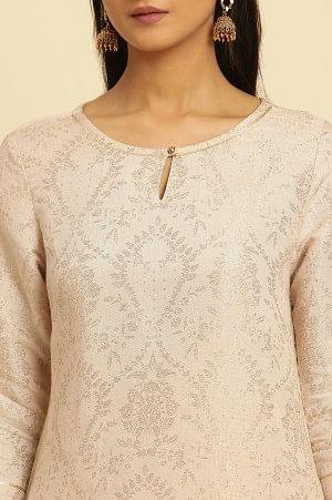 Creame Rayon Dobby Embellished Festive Kurta