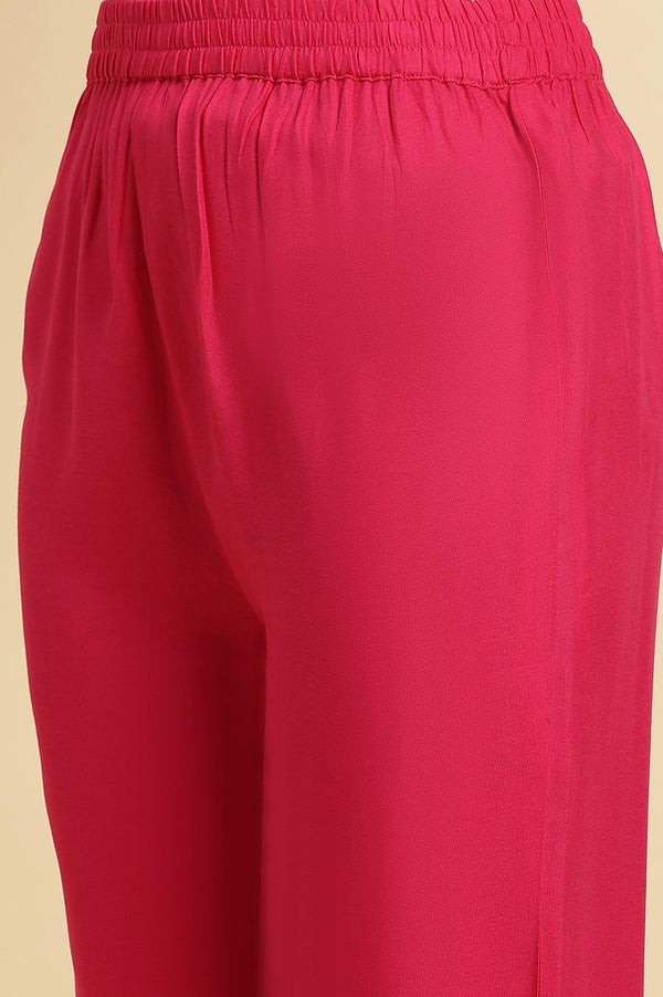Pink Embellished Festive Kurta, Pants And Dupatta Set
