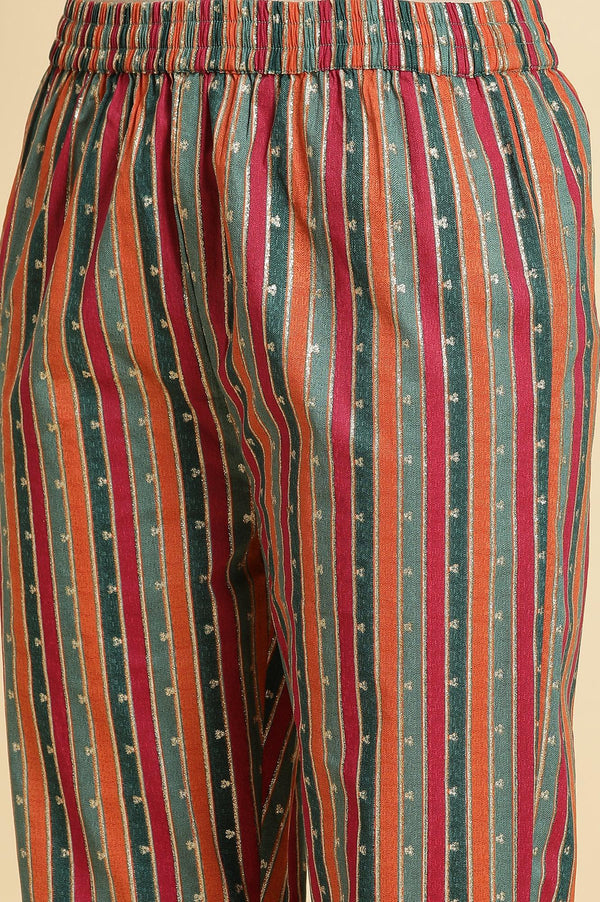 Green Embellished Button Down Kurta And Pants Set