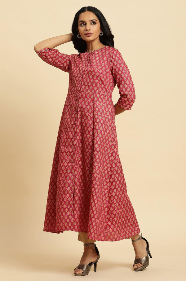 Maroon Flared Festive Kurta, Pants And Organza Dupatta Set