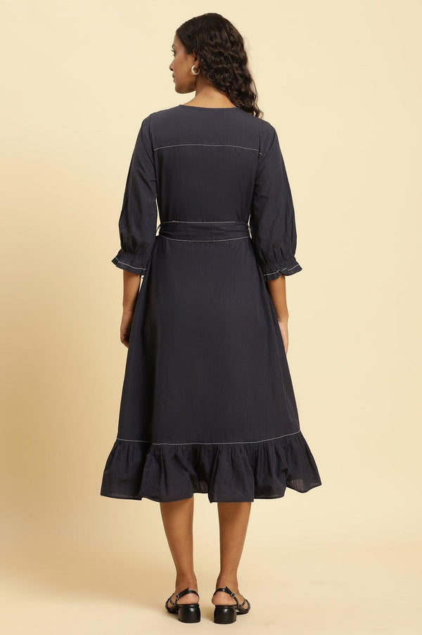 Blue Cut Work Embroidered Dress