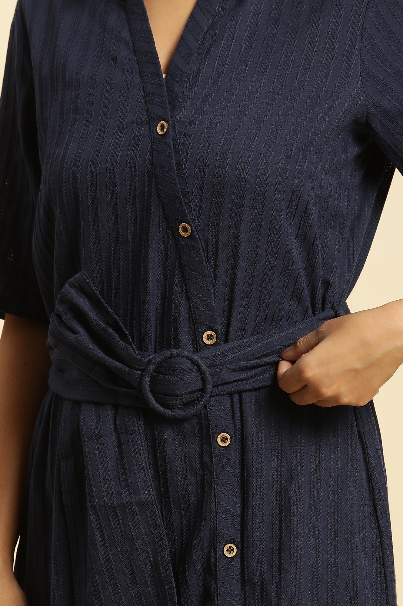 Buy Blue Long Shirt Dress With Belt Online for Woman | WforWoman Buy Blue Long Shirt Dress With Belt Online for Woman | WforWoman