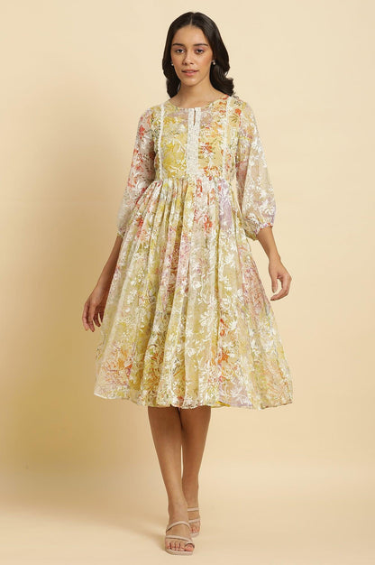 Multi-Coloured Breezy Sheer Printed Short Dress - wforwoman