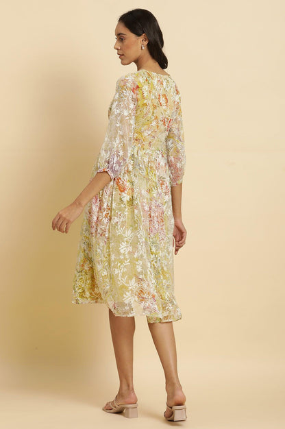 Multi-Coloured Breezy Sheer Printed Short Dress - wforwoman