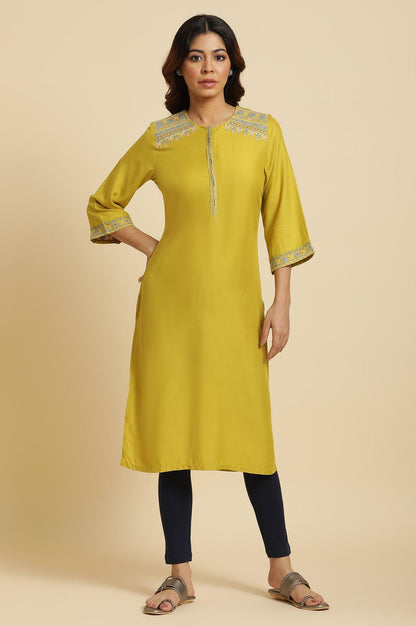 Cress Green Embroidered Kurta - wforwoman