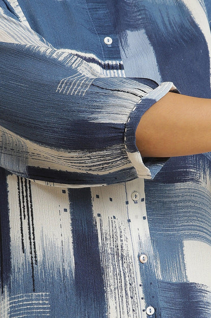 Indigo Abstract Print Kurta - wforwoman