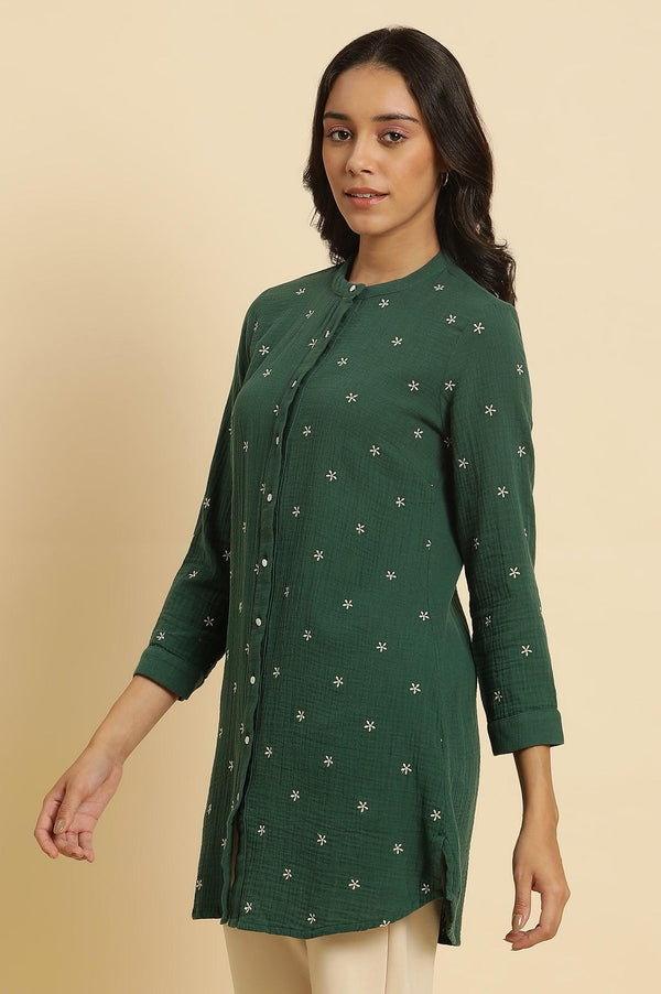 Dark Green Embroidered Tunic