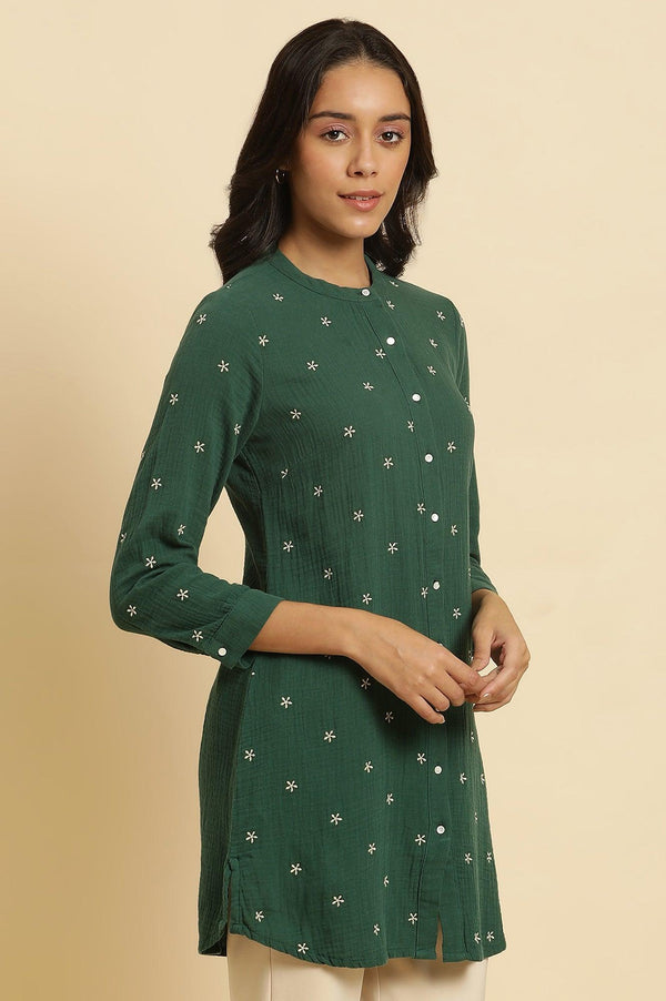 Dark Green Embroidered Tunic