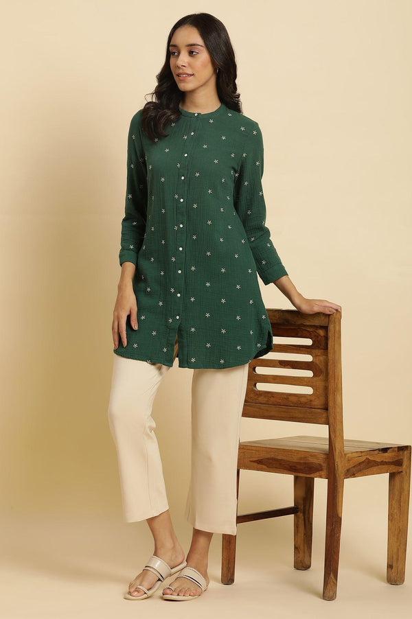 Dark Green Embroidered Tunic
