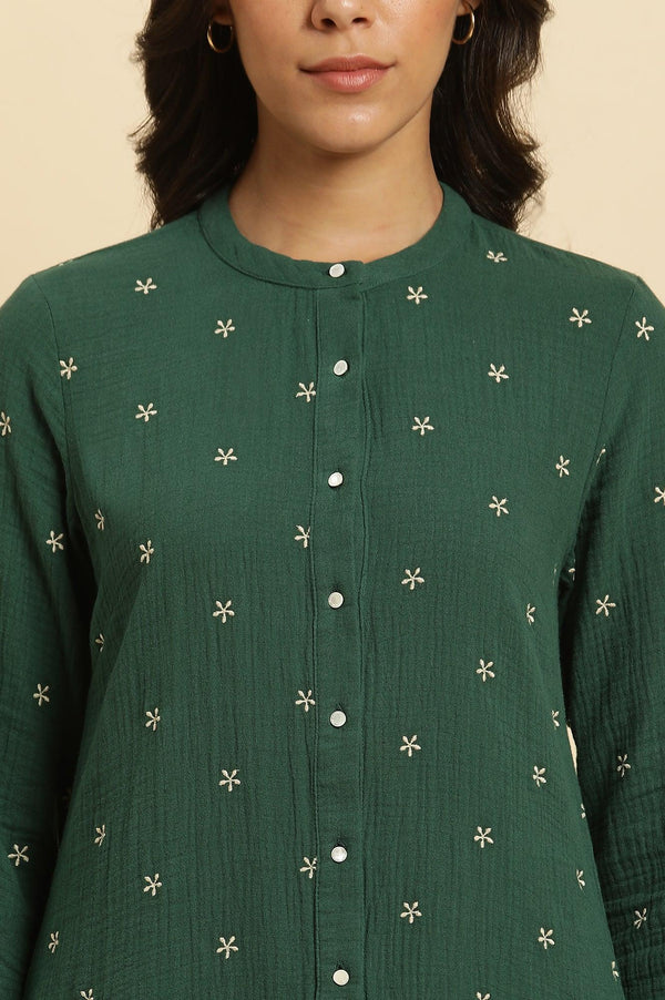 Dark Green Embroidered Tunic