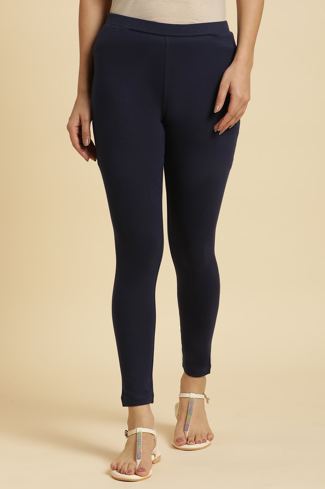 Blue Cotton Jersey Lycra Tights