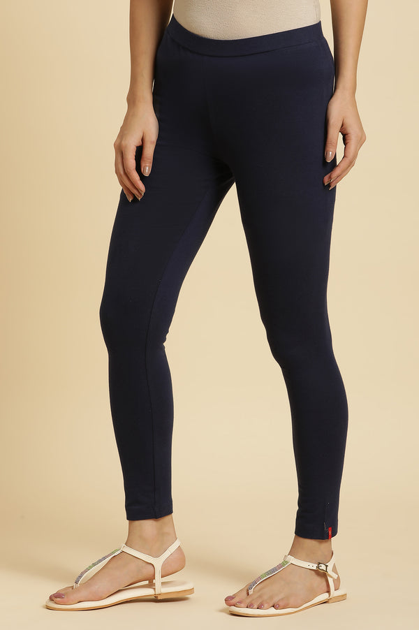 Blue Cotton Jersey Lycra Tights