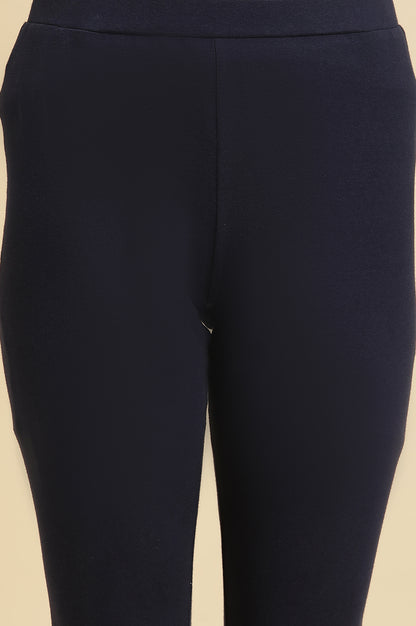 Blue Cotton Jersey Lycra Tights