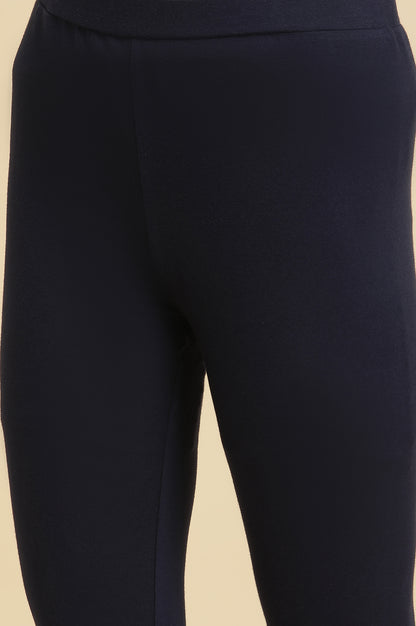 Blue Cotton Jersey Lycra Tights