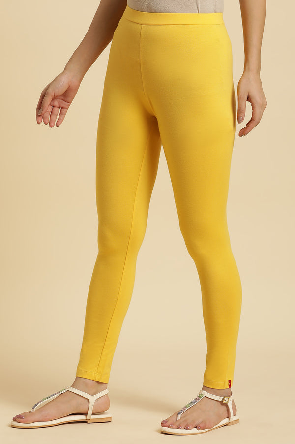 Yellow Cotton Jersey Lycra Tights