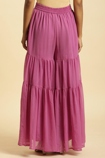 Purple Tiered Chiffon Sharara - wforwoman