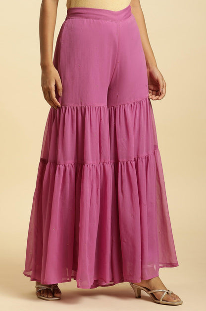 Purple Tiered Chiffon Sharara - wforwoman