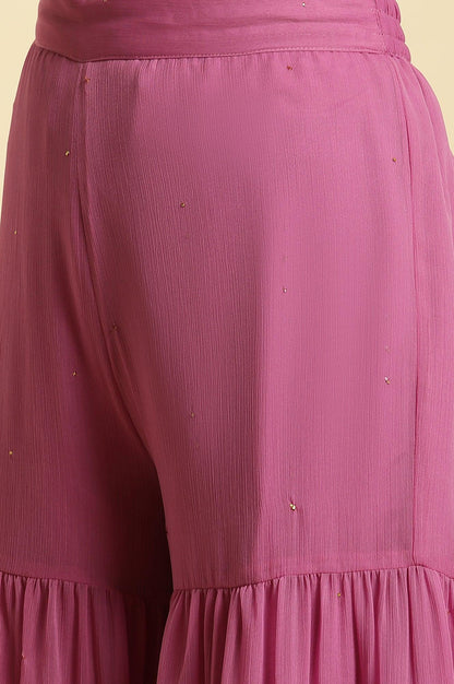 Purple Tiered Chiffon Sharara - wforwoman