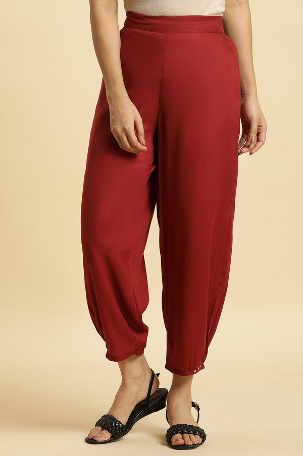 Maroon Side Pants with Sequin Detailing
