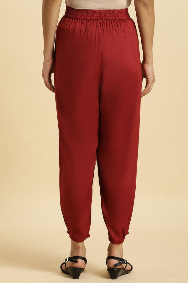 Maroon Side Pants with Sequin Detailing