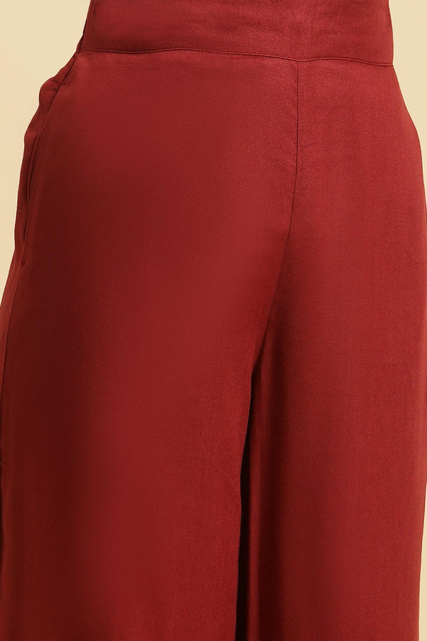 Maroon Side Pants with Sequin Detailing