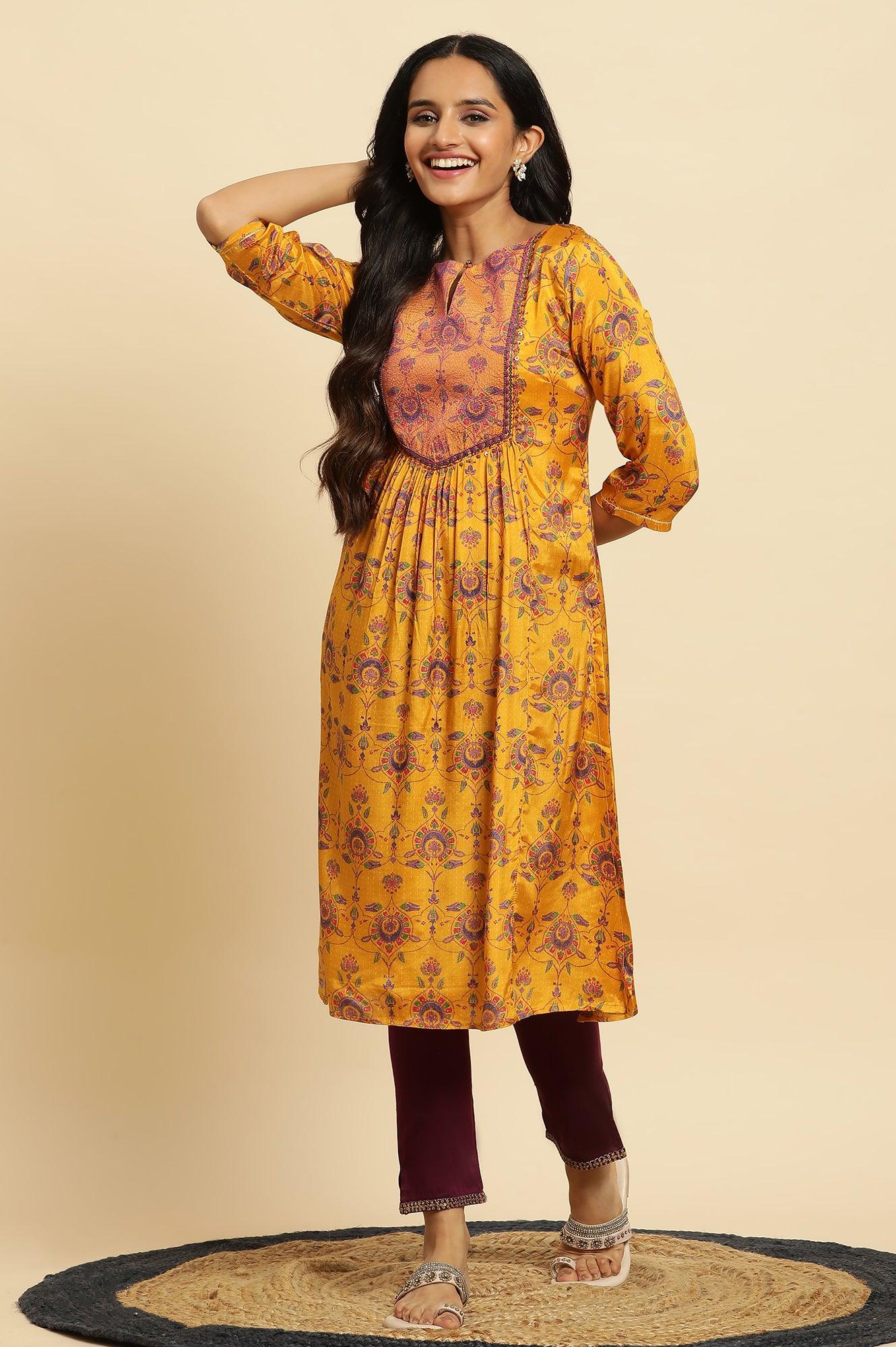 Purple Slim Pant With Embroidered Hemline - wforwoman