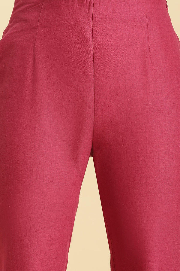 Pink Slim Pants with Metallic Sequin