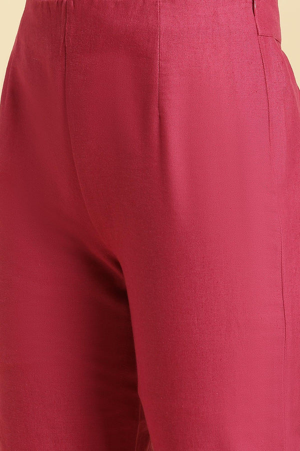 Pink Slim Pants with Metallic Sequin