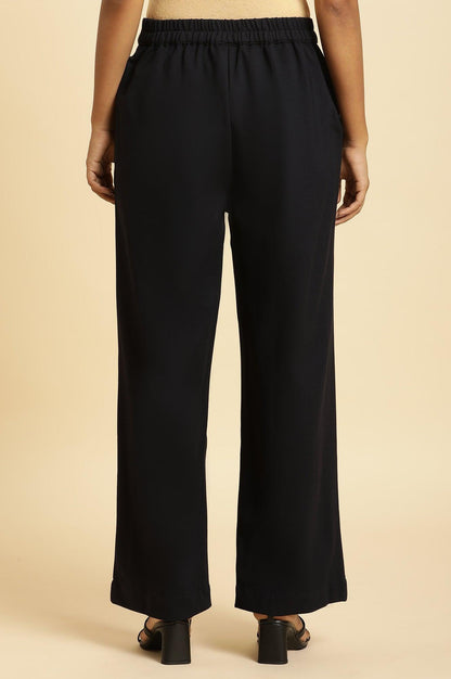 Navy Blue Pin Tuck Trouser Pants - wforwoman