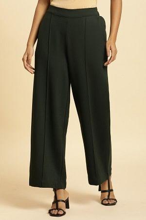 Green Pin Tuck Trouser Pants - wforwoman