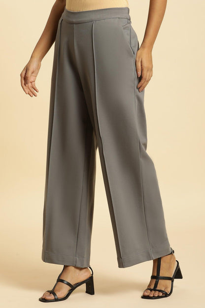 Grey Pin Tuck Trouser Pants - wforwoman