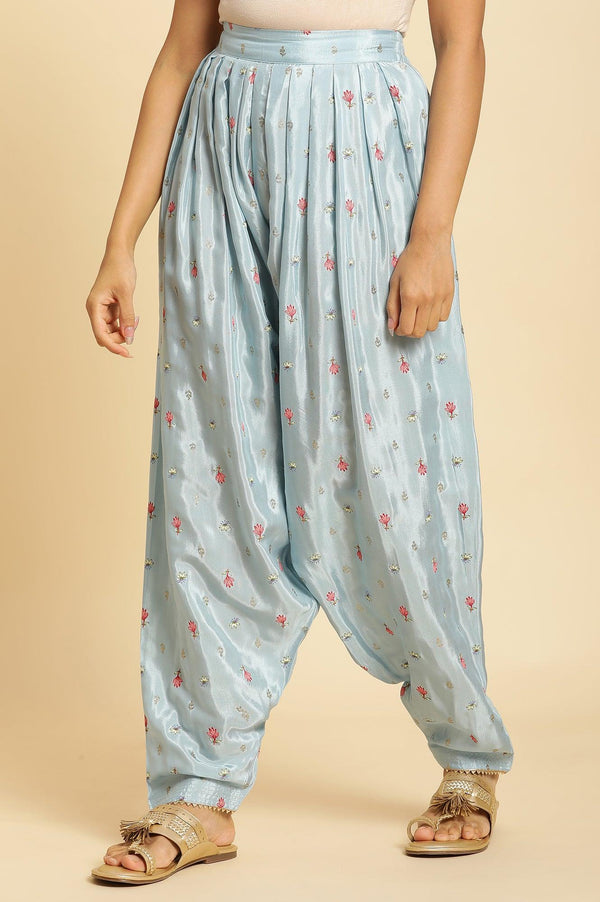 Sky Blue Floral Printed Salwar Pants