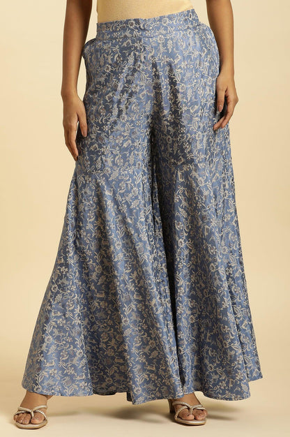 Blue Printed Festive Sharara - wforwoman