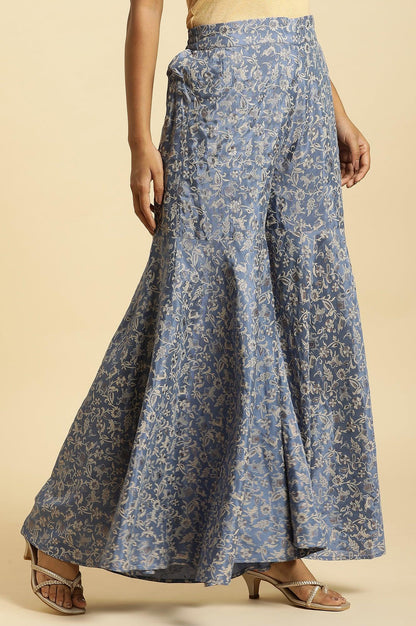 Blue Printed Festive Sharara - wforwoman