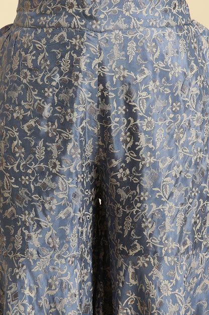 Blue Printed Festive Sharara - wforwoman