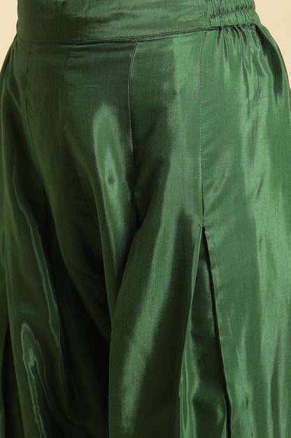 Dark Green Salwar Pants With Gota Lace - wforwoman